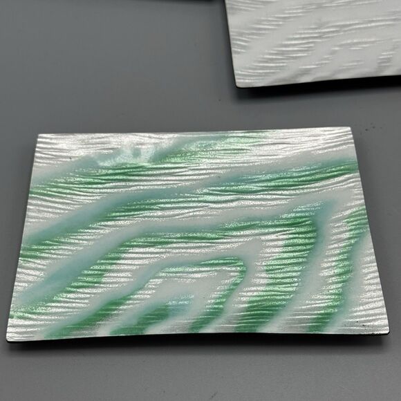 Vtg Set of 5 Inaba Shippo Cloisonne Enamelware Sushi Trinket Plates Abstract - Picture 4 of 12